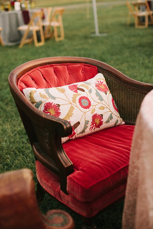 Beautiful boho-chic outdoor wedding at Blue Toad Cidery in Nelson County, Virginia with specialty rentals by Paisley & Jade 