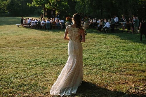 Beautiful boho-chic outdoor wedding at Blue Toad Cidery in Nelson County, Virginia with specialty rentals by Paisley & Jade 